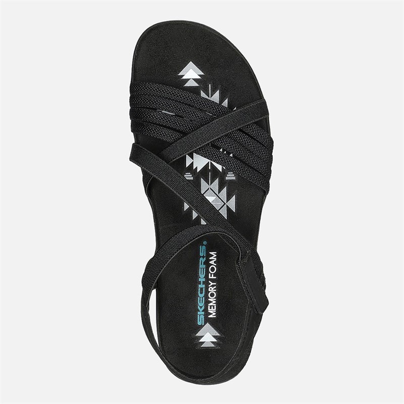 SKECHERS Dames Reggae Slim Sandalen Zwart - Afbeelding 3