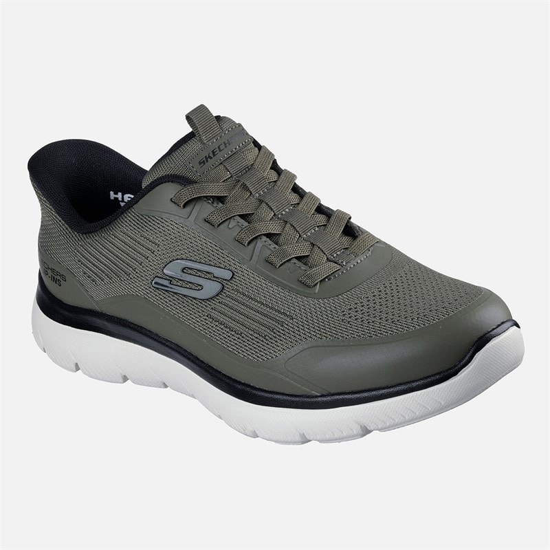 SKECHERS sneakersy Slip Ins Leyter Summits dla niego kolor Oliwkowy – zdjęcie  3