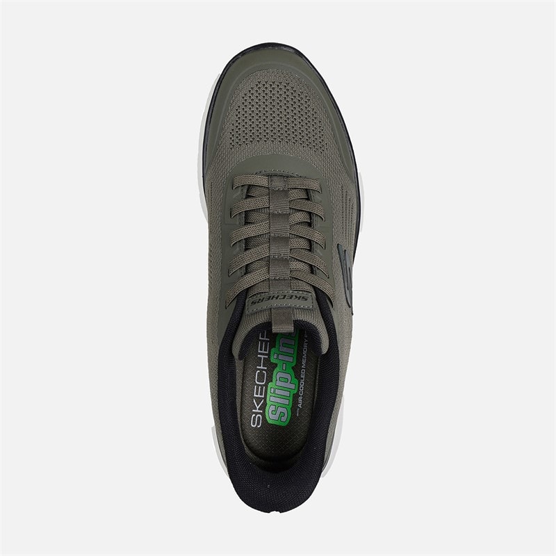 SKECHERS sneakersy Slip Ins Leyter Summits dla niego kolor Oliwkowy – zdjęcie  4