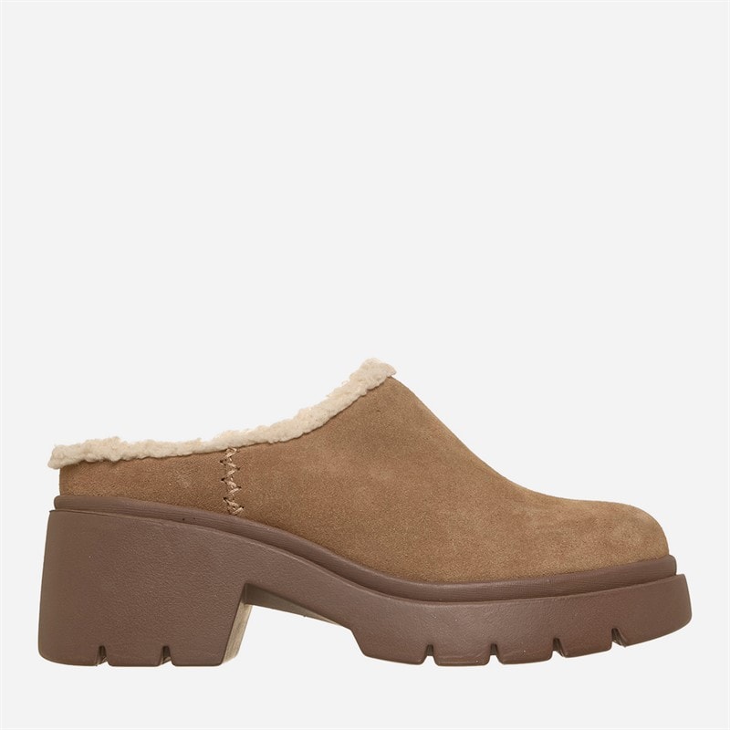 SKECHERS Przytulne miejskie kapcie z odkrytą piętą dla niej kolor Chestnut – zdjęcie  1