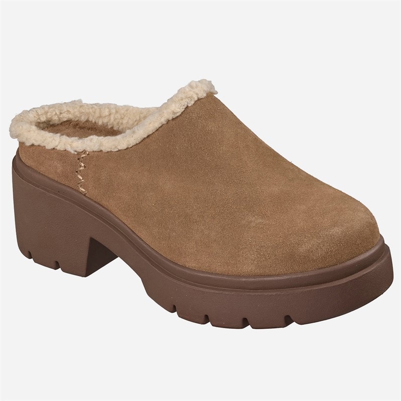 SKECHERS Przytulne miejskie kapcie z odkrytą piętą dla niej kolor Chestnut – zdjęcie  3