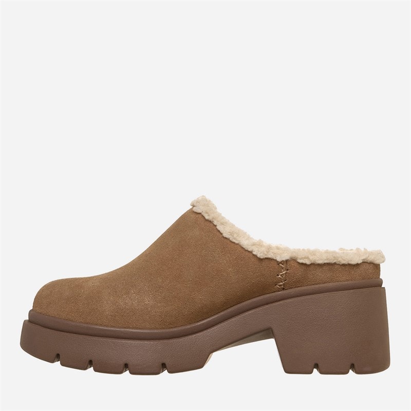 SKECHERS Przytulne miejskie kapcie z odkrytą piętą dla niej kolor Chestnut – zdjęcie  5