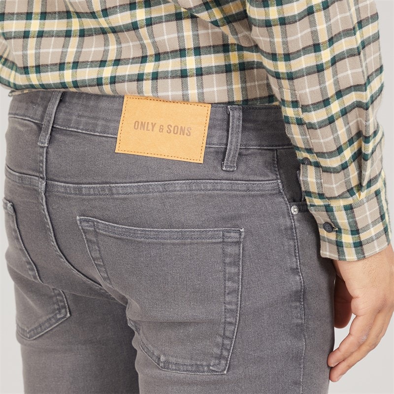 ONLY & SONS Heren Loom Slim Fit Jeans Grey Denim - Afbeelding 3