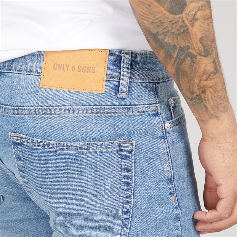 ONLY & SONS Heren Loom Slim Fit Jeans Medium Blue Denim - Afbeelding 3