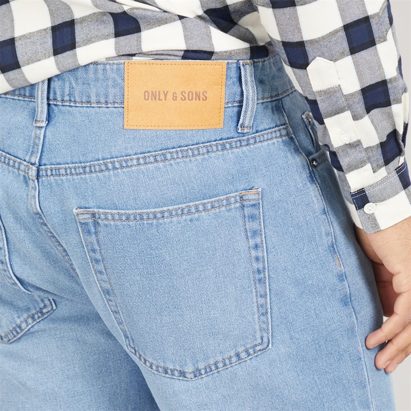 ONLY & SONS Heren Straight Fit Jeans Medium Blue Denim - Afbeelding 3