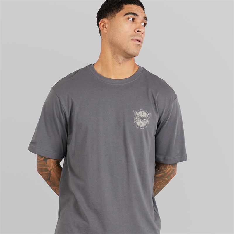 ONLY & SONS T-shirt décontracté Tristan Homme Grey Pinstripe/Butterflies - Image 2