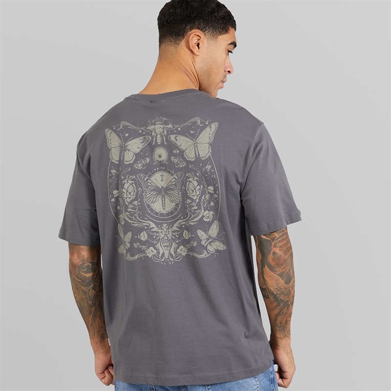 ONLY & SONS T-shirt décontracté Tristan Homme Grey Pinstripe/Butterflies - Image 3