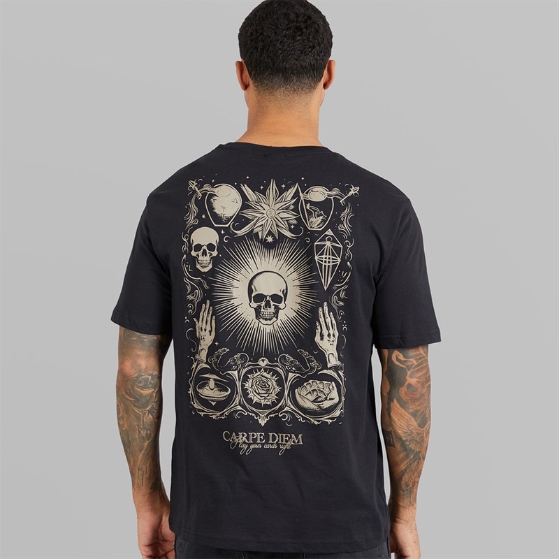 ONLY & SONS Tristan Relaxed T-shirt dla niego kolor Czarny/Skull – zdjęcie  3