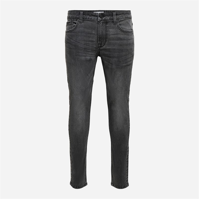 ONLY & SONS Heren Warp Skinny Zwarte Gewassen Jeans Black Denim