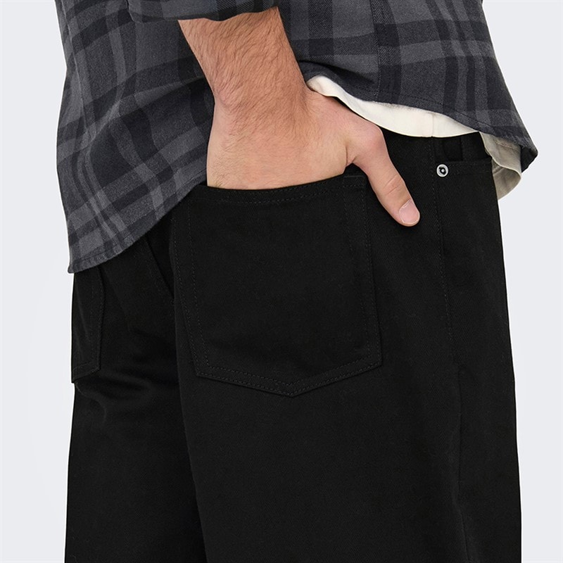 ONLY & SONS Herren verblassen lose Jeans Black Denim - Bild 4