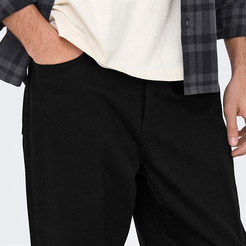 ONLY & SONS Herren verblassen lose Jeans Black Denim - Bild 5