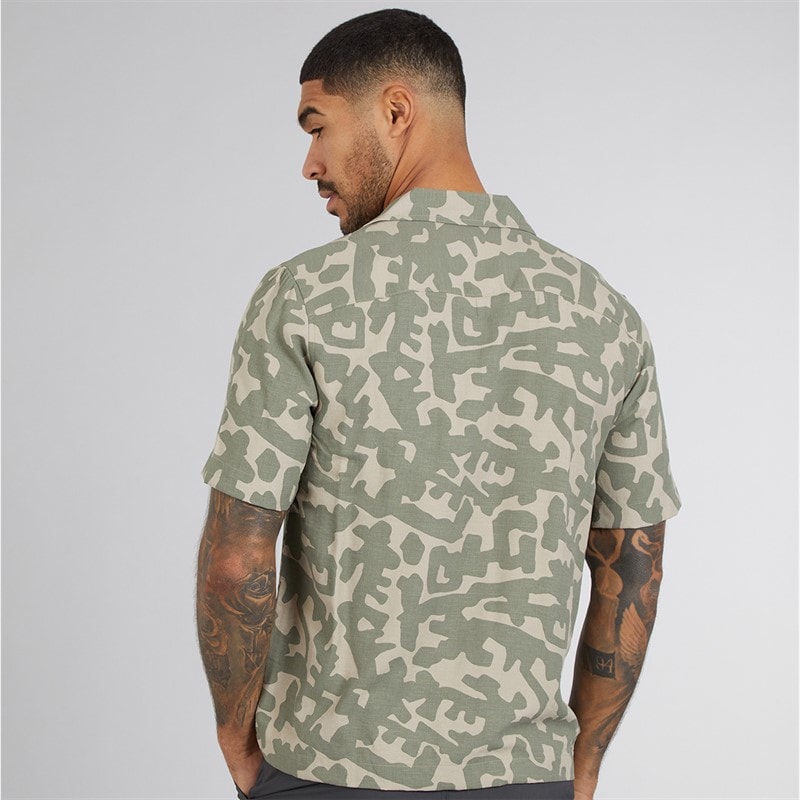 ONLY & SONS Heren Zomer Resort Korte Mouw Shirt Agave Green - Afbeelding 2