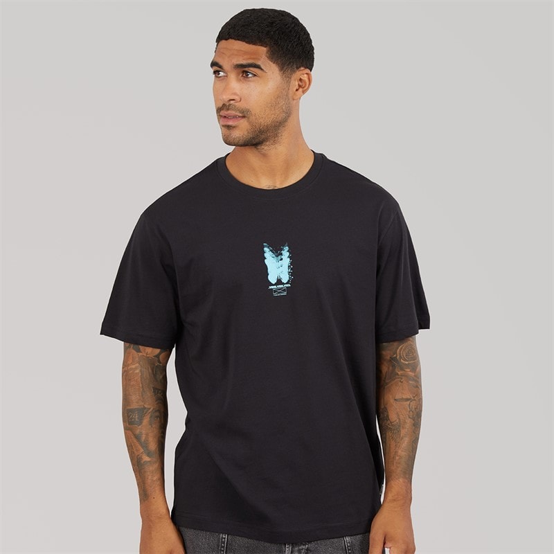 ONLY & SONS Heren Tristan Relaxed T-shirt Zwart/Veni - Afbeelding 2