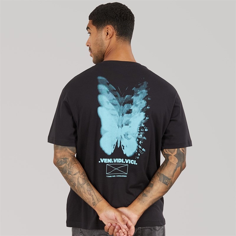 ONLY & SONS Heren Tristan Relaxed T-shirt Zwart/Veni - Afbeelding 3
