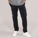 THREADBARE Pantalon Cargo Homme Noir