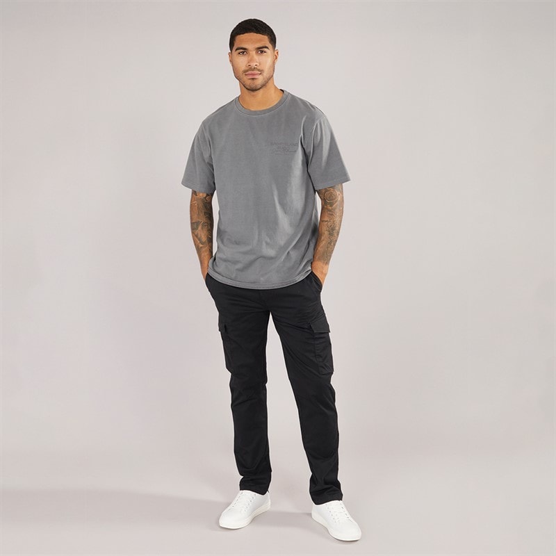 THREADBARE Pantalon Cargo Homme Noir - Image 3