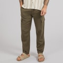 THREADBARE Ramsay lniane spodnie dla niego kolor Khaki