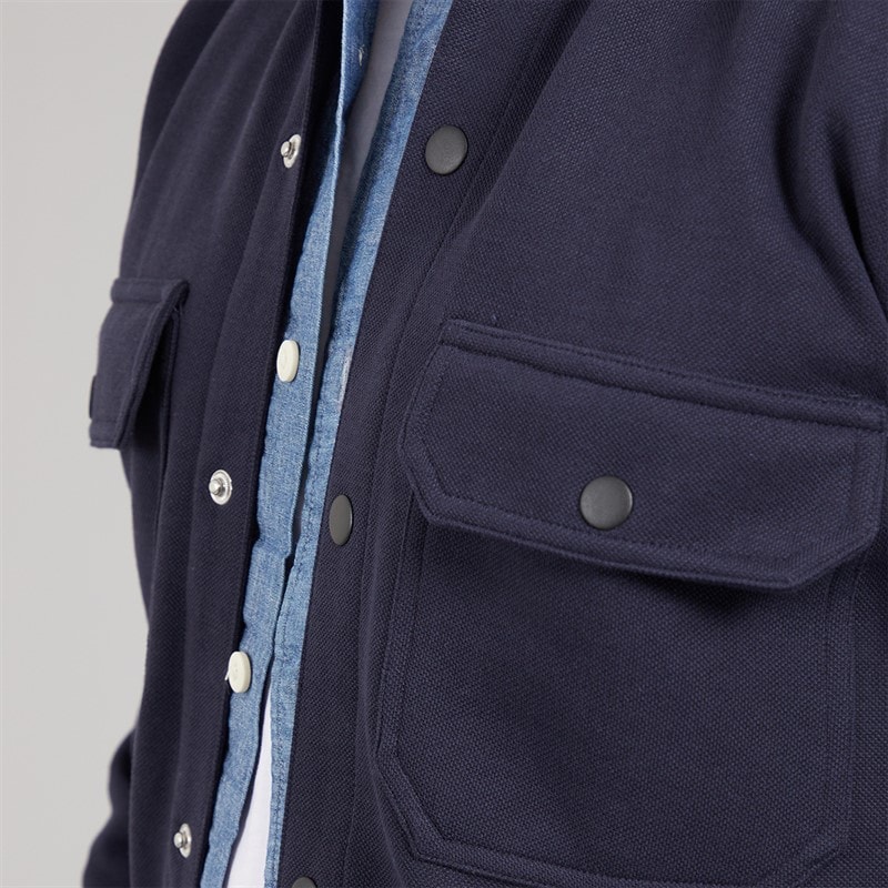 THREADBARE Heren shirt met lange mouwen Navy - Afbeelding 3