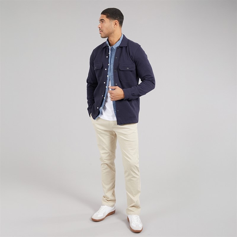 THREADBARE Heren shirt met lange mouwen Navy - Afbeelding 4