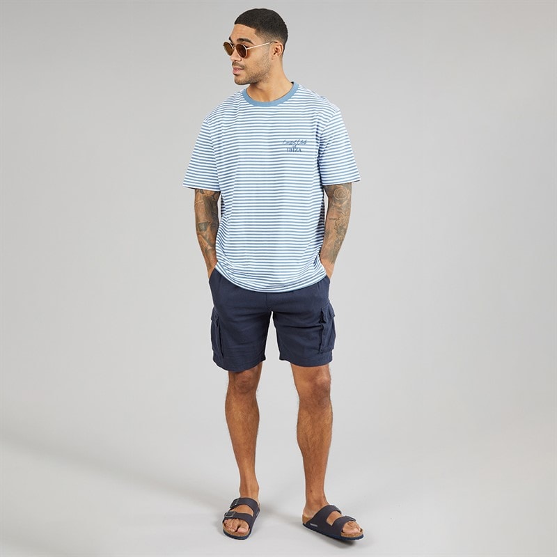 THREADBARE T-shirt Homme Coast Denim Blue/Blanc - Image 3