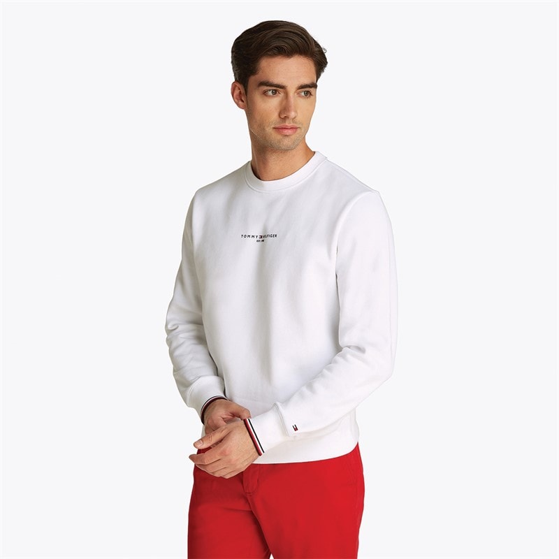 Tommy Hilfiger Heren Pullover Sweatshirt Wit - Afbeelding 1