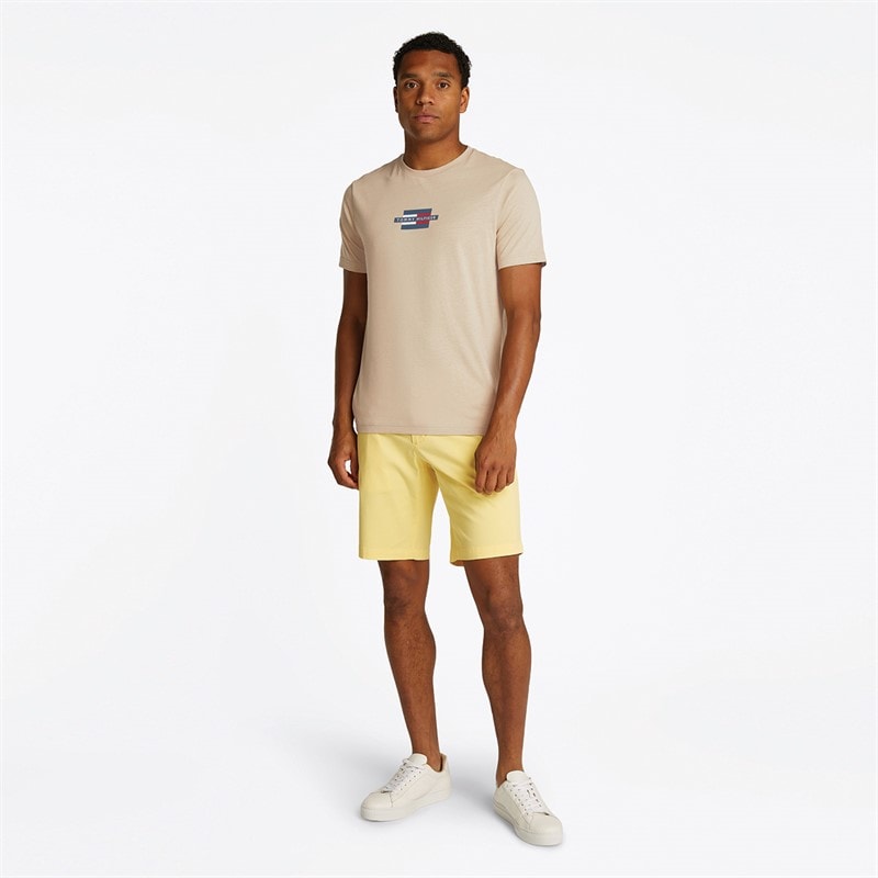 Tommy Hilfiger Heren Flag Box T Shirt Sandalwood - Afbeelding 3