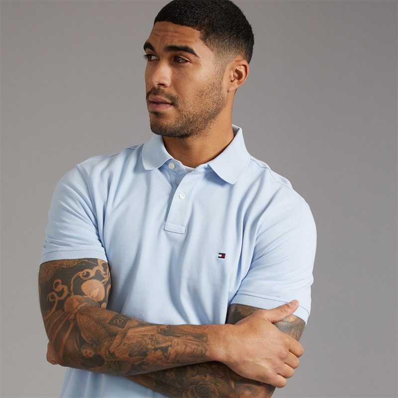 Tommy Hilfiger 1985 koszulka koszulka polo dla niego kolor Sky Blue – zdjęcie  3