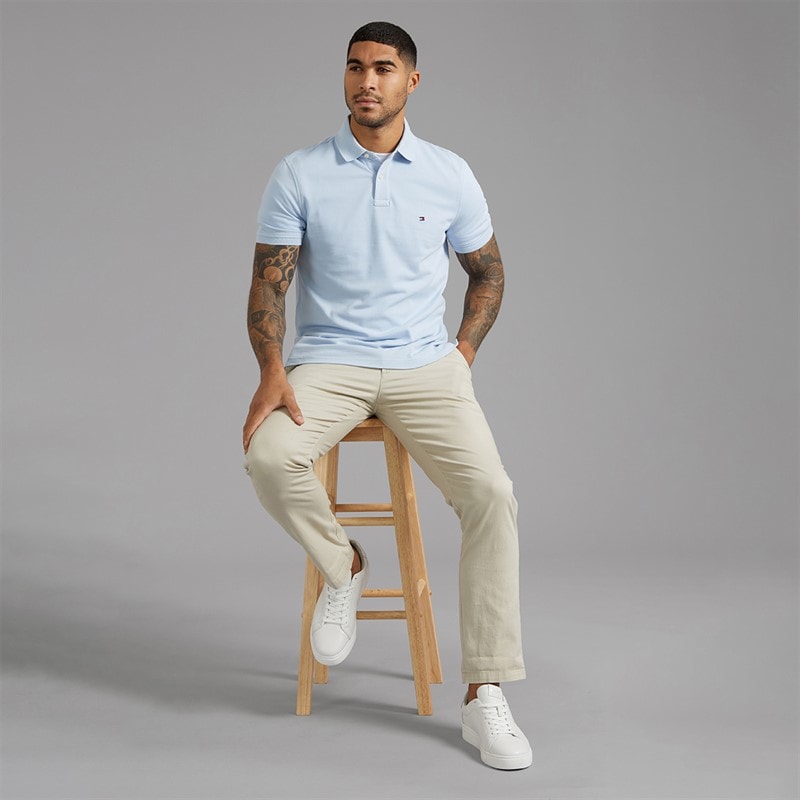 Tommy Hilfiger 1985 koszulka koszulka polo dla niego kolor Sky Blue – zdjęcie  4