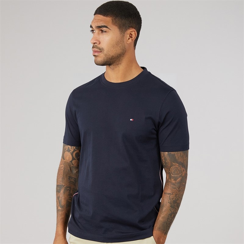 Tommy Hilfiger Herren Global Streifen T Shirt Desert Sky