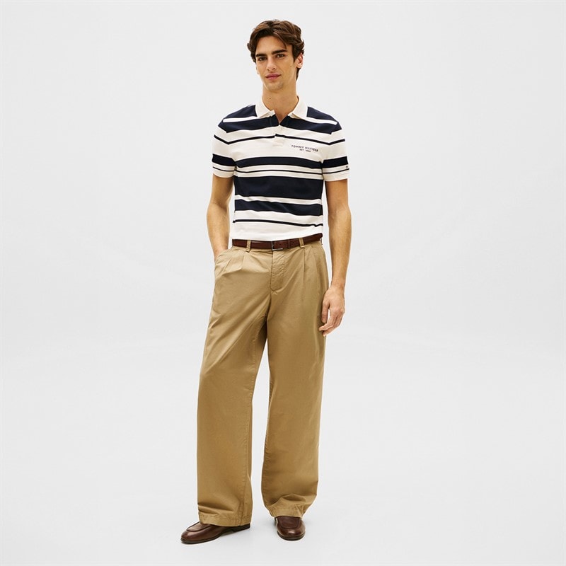 Tommy Hilfiger Koszulka koszulka polo z piki w wielokolorowe paski dla niego kolor Ivory Petal/Desert Sky – zdjęcie  2