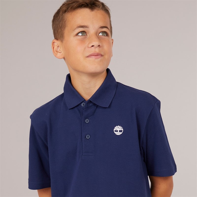 Timberland Polo Garçon Bleu Médiéval - Image 3
