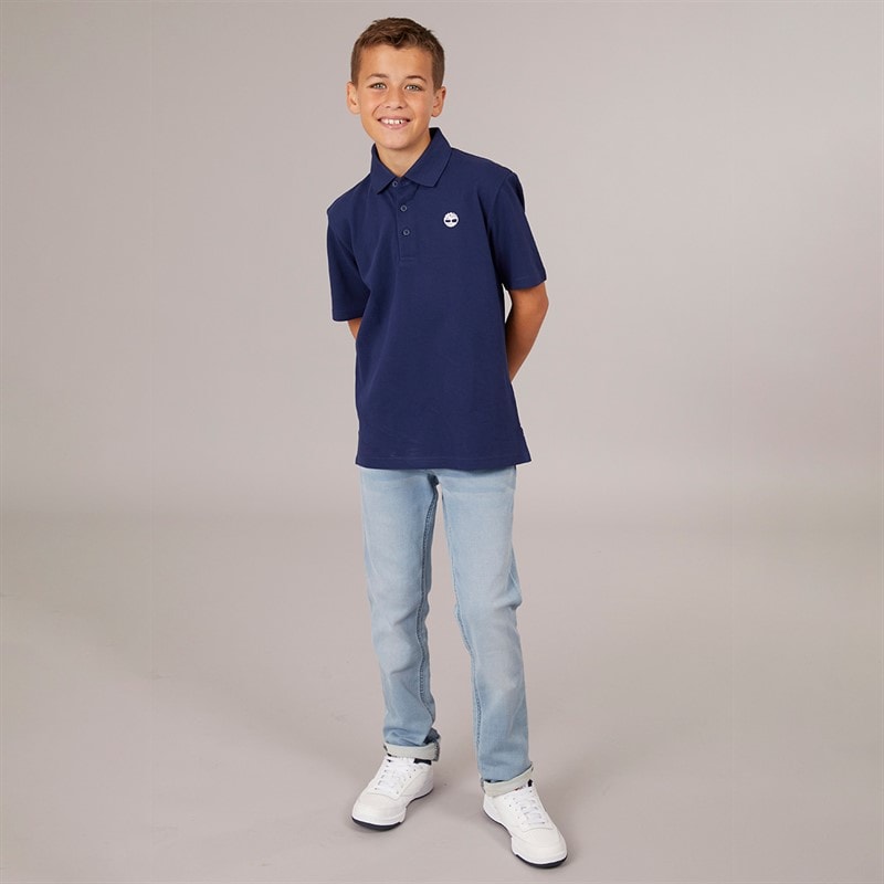 Timberland Polo Garçon Bleu Médiéval - Image 4