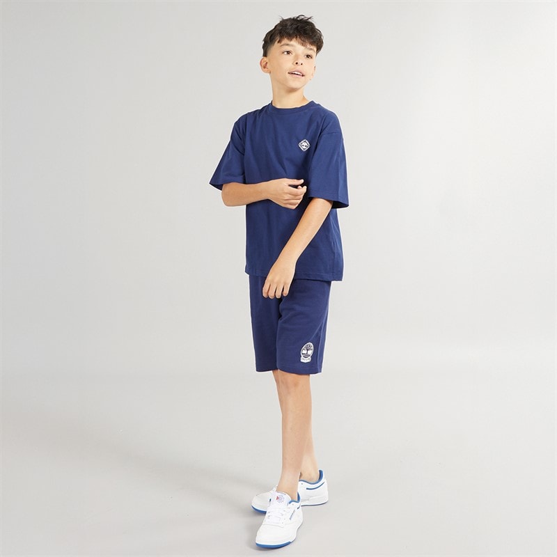 Timberland T-shirt Garçon Manche Courte Bleu Médiéval - Image 3