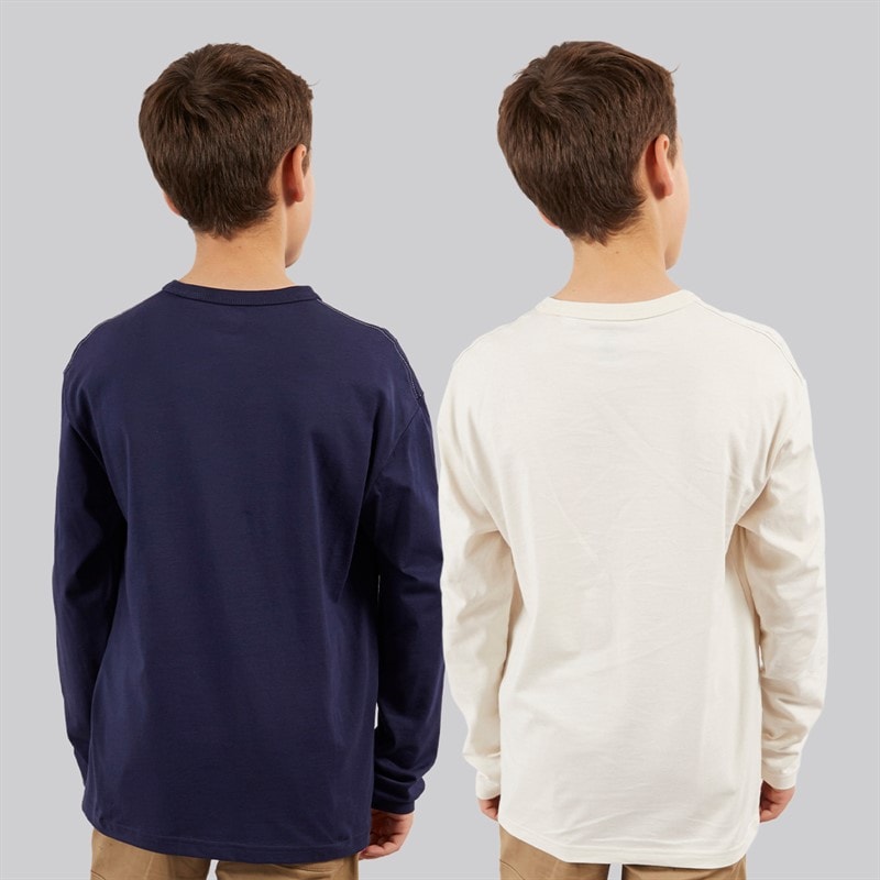 Timberland Junge Zwei Pack Langarm T Shirts Navy - Bild 2