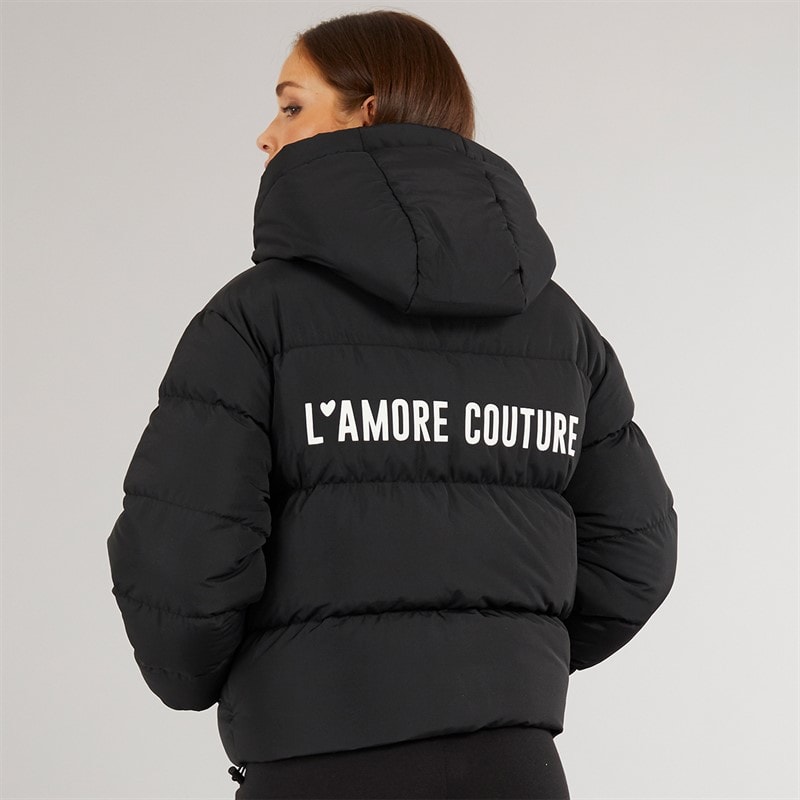 L'amore Couture Damen Rhode Island Kurze Steppjacke Schwarz - Bild 2
