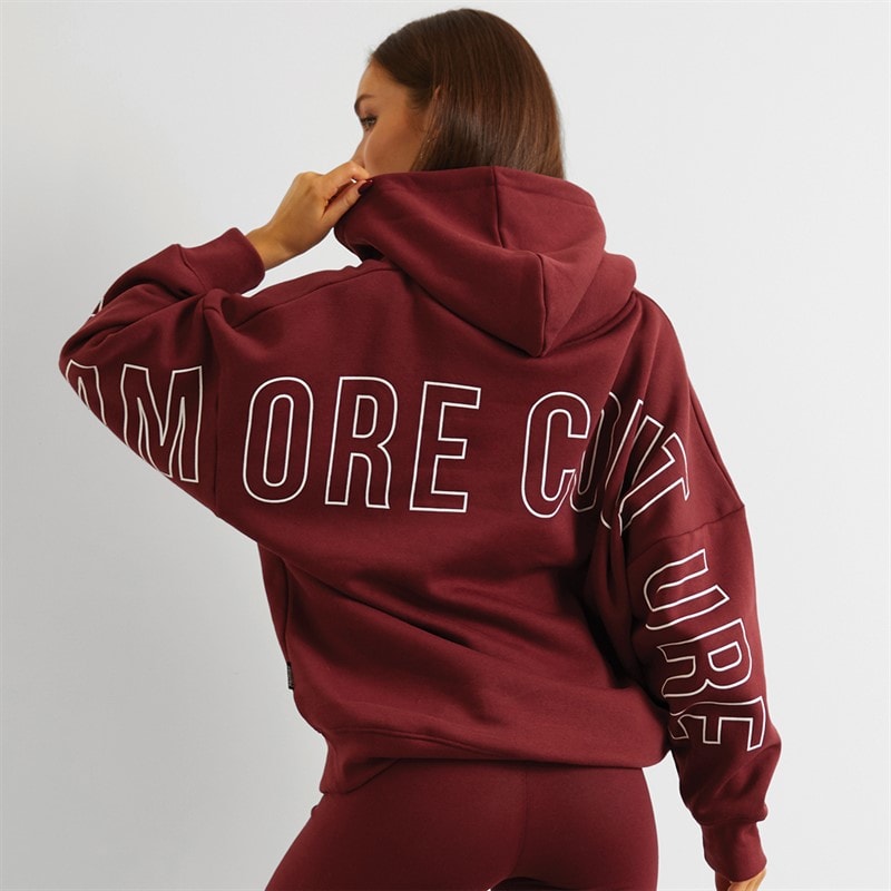 L'amore Couture Damen Norwalk Kapuzenpullover Burgunderrot - Bild 2