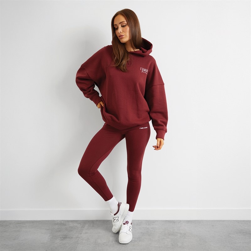 L'amore Couture Damen Norwalk Kapuzenpullover Burgunderrot - Bild 4