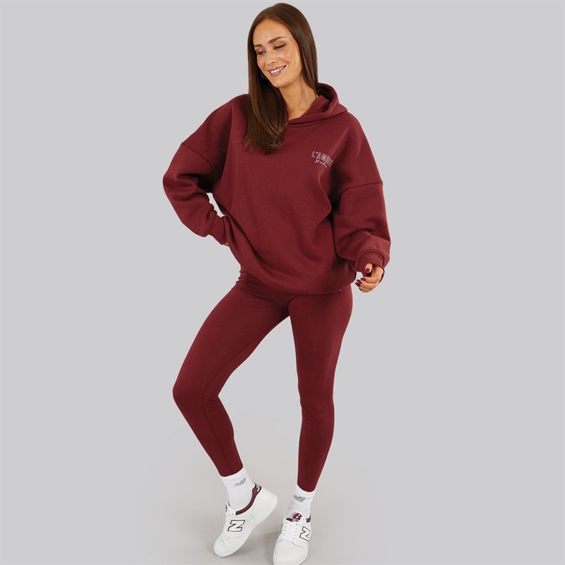 L'amore Couture Damen Norwalk Kapuzenpullover Burgunderrot - Bild 5