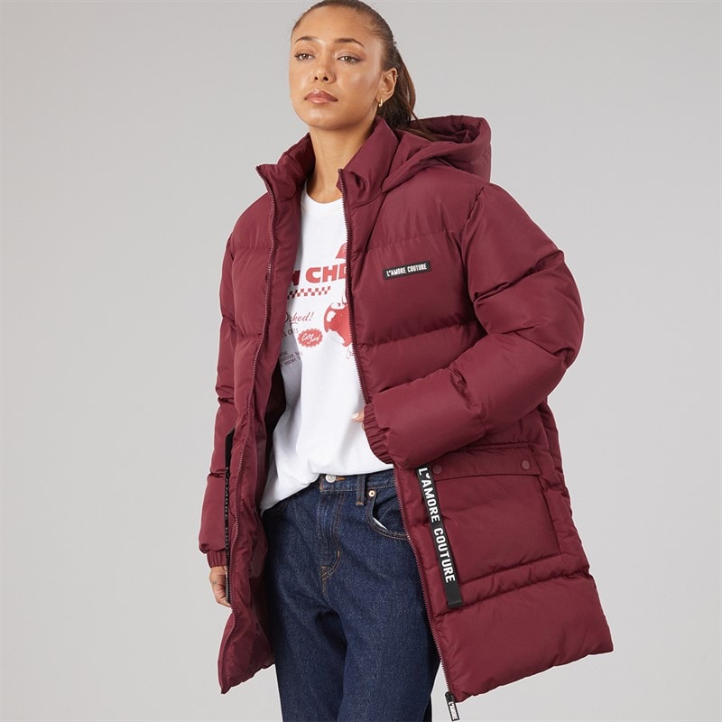 L'amore Couture Dames Liana Korte Puffer Jas Wine