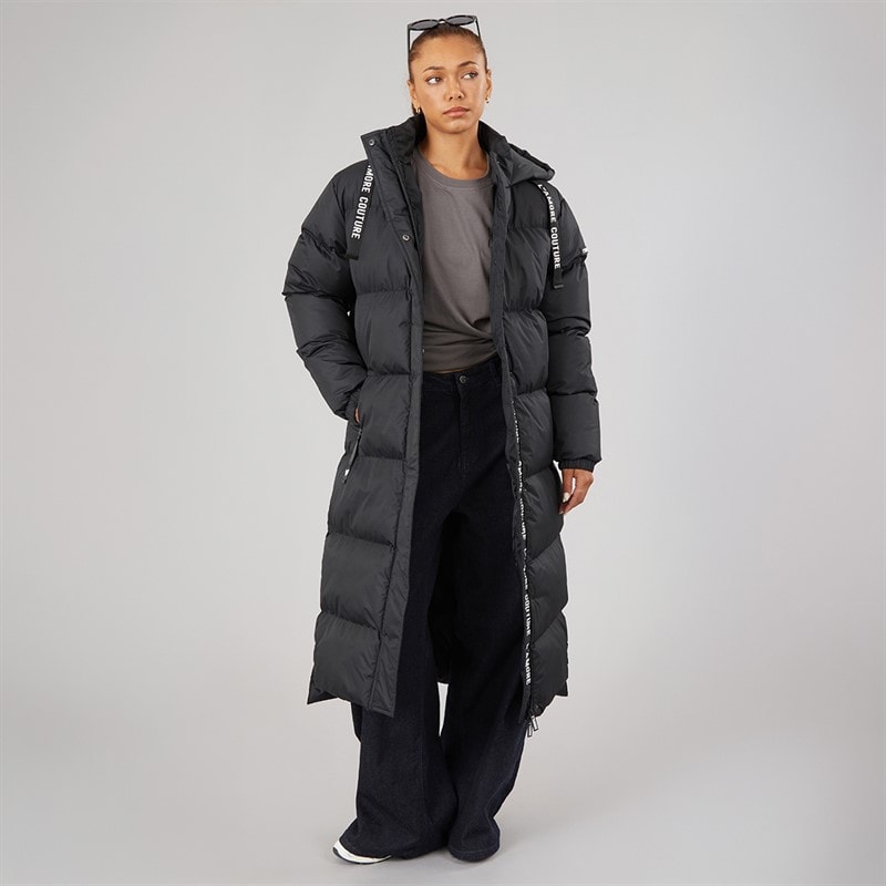 L'amore Couture Damen Bloomingdale langer Daunenmantel Schwarz - Bild 4