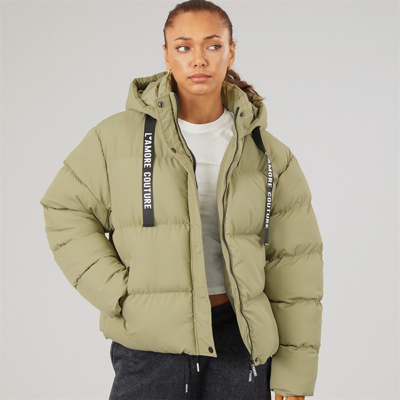 L'amore Couture Veste courte Matelassée Celeste Femme Khaki - Image 1