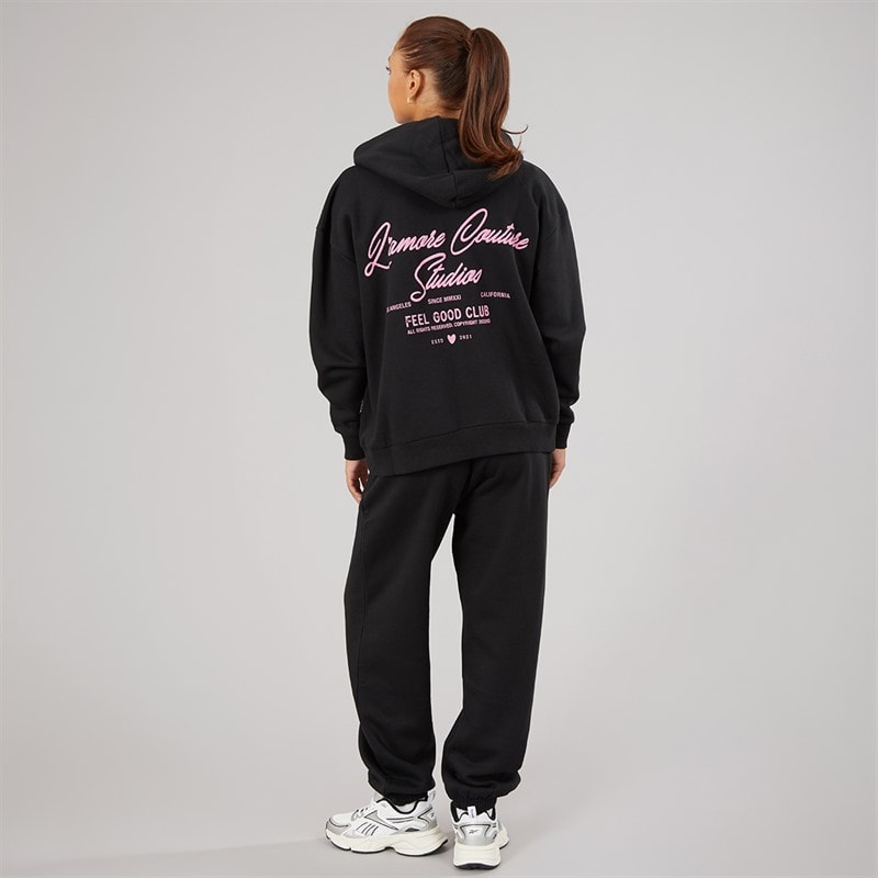 L'amore Couture Dames Feel Good Club Hoodie En Joggingbroek Trainingspak Zwart - Afbeelding 3