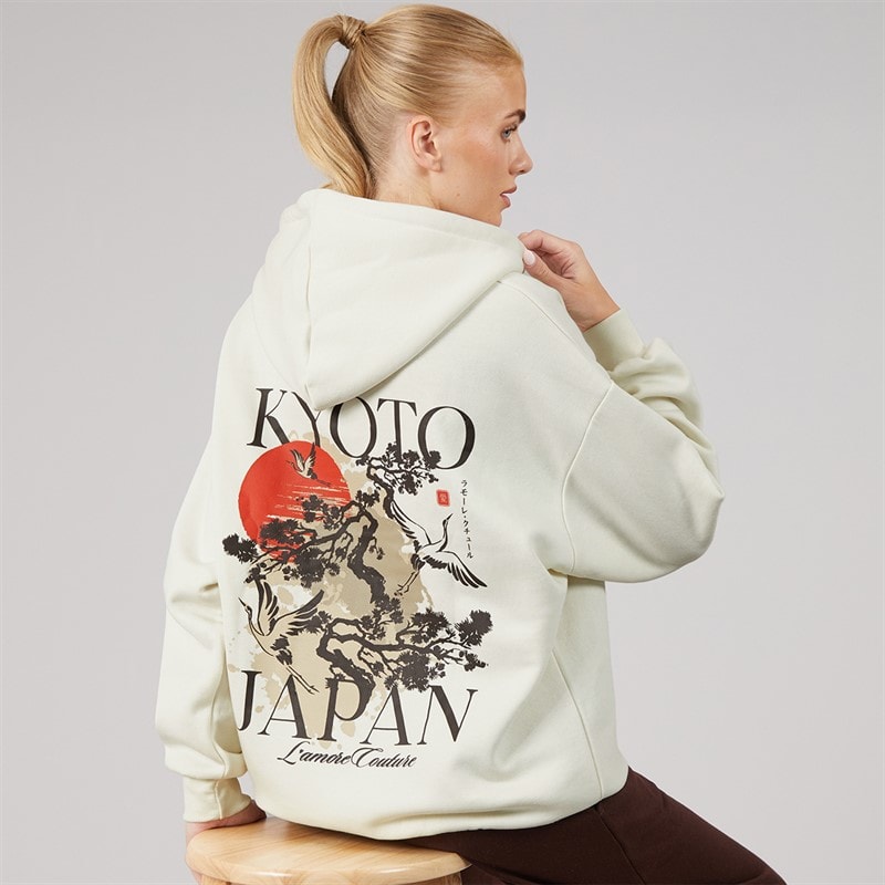 L'amore Couture Damen Japan Hoodie Creme - Bild 1