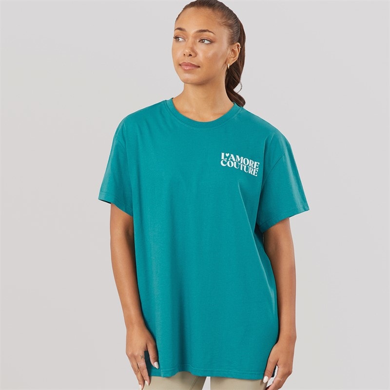 L'amore Couture T-shirt Oversize Yara Femme Teal - Image 2