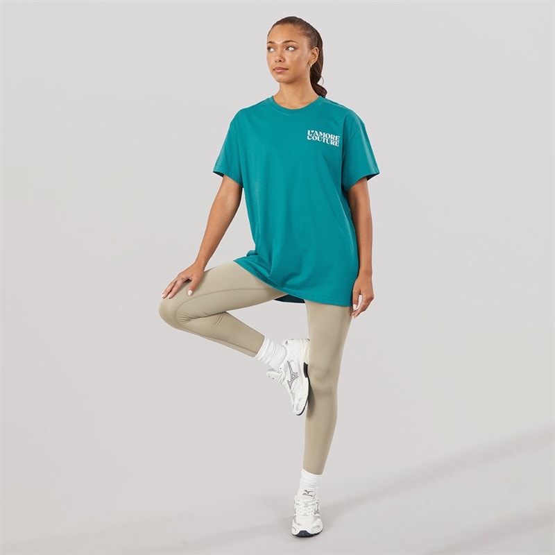 L'amore Couture T-shirt Oversize Yara Femme Teal - Image 4