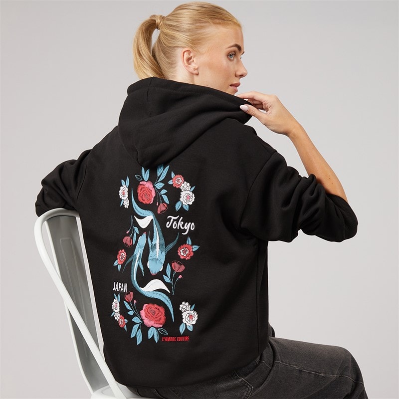 L'amore Couture Sweat à Capuche Tokyo Femme Noir