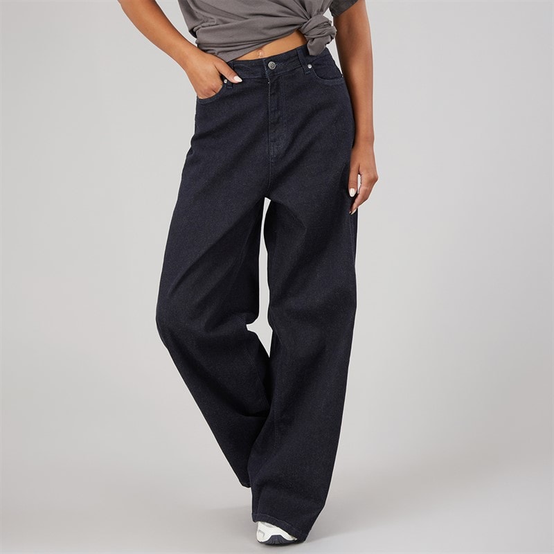 L'amore Couture Damen Tyra Weite Jeans Dark Blue