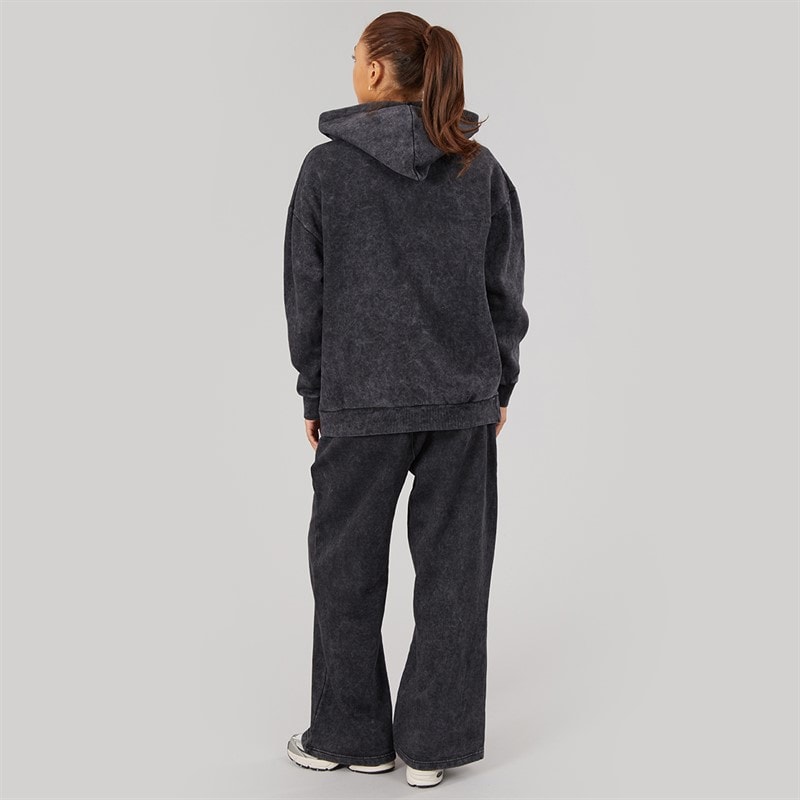 L'amore Couture Damen Benton Hoodie Und Weiter Bein Jogginghose Trainingsanzug Schwarz - Bild 2