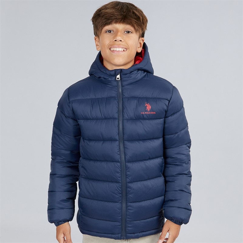 U.S. POLO ASSN. Veste Matelassée à Capuche Garçon Bleu saphir Foncé - Image 3