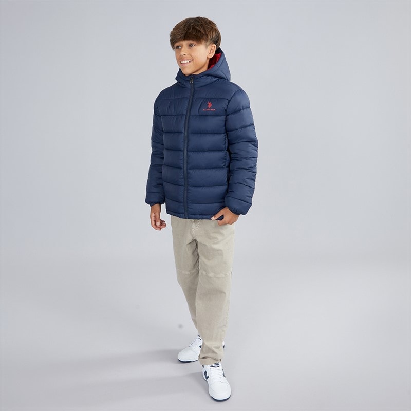 U.S. POLO ASSN. Veste Matelassée à Capuche Garçon Bleu saphir Foncé - Image 4